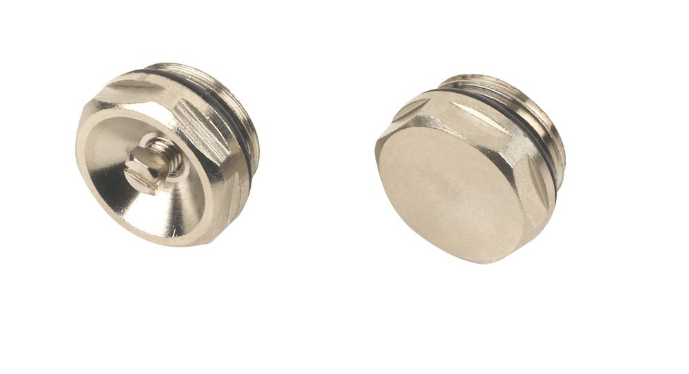 Image of Radiator Vent & Blanking Plug Nickel 2 Pack 