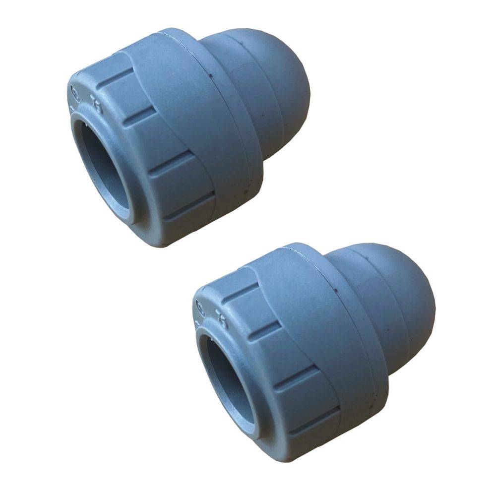 Image of PolyPlumb Plastic Push-Fit Socket Ends 10mm 2 Pack 