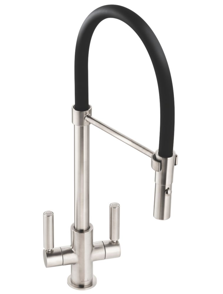 Image of Abode Globe Professional AT2161 Pull-Out Spray Mono Mixer Kitchen Tap Brushed Nickel 