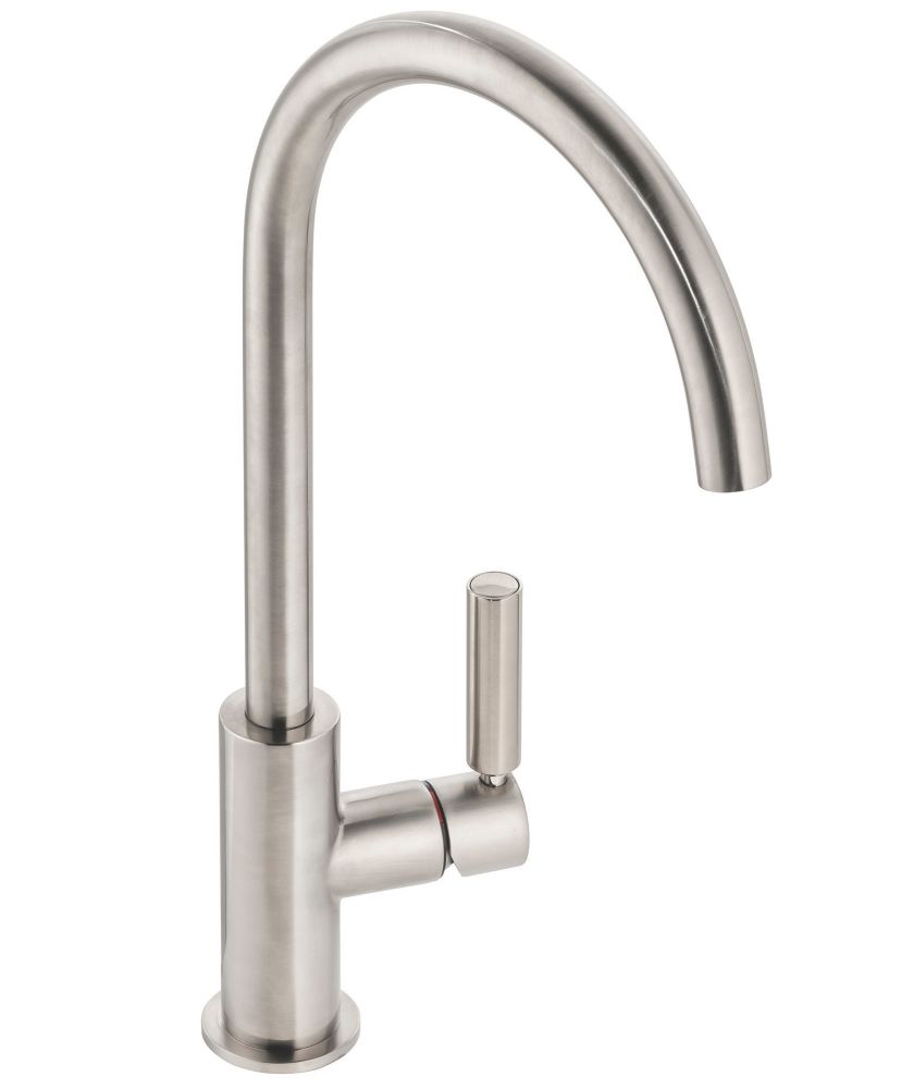 Image of Abode Globe Single Lever Mono Mixer Kitchen Tap Brushed Nickel 