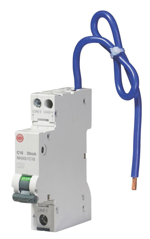 Image of Wylex 16A 30mA DP Type C Mini RCBO 