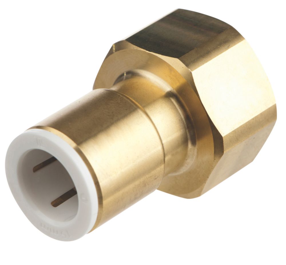 Image of Flomasta Twistloc SBFA6765M Brass Push-Fit Adapting Female Coupler Pipe Fitting Adaptor 15mm x 3/4" 