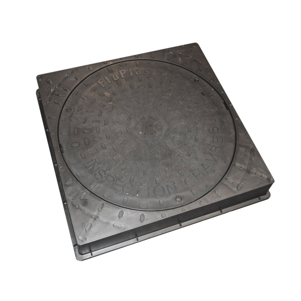 Image of FloPlast Push-Fit Square Frame & Chamber Cover 450mm 
