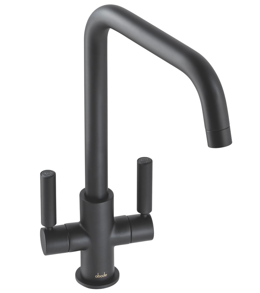 Image of Abode Globe Quad Dual-Lever Mono Mixer Kitchen Tap Black 