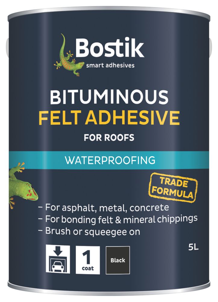 Image of Bostik Feltfix Bituminous Roof Felt Adhesive Black 5Ltr 