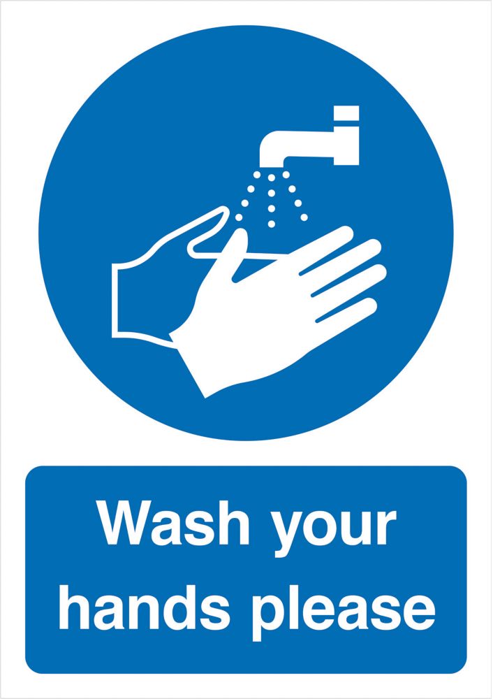 Image of "Wash Your Hands Please" Sign 210mm x 148mm 