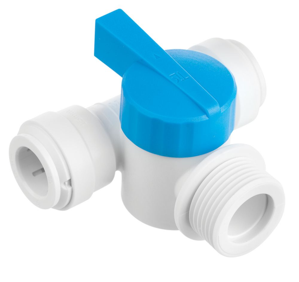 Image of Flomasta Push-Fit Pipe Fitting Tee 15mm x 15mm x 3/4" 