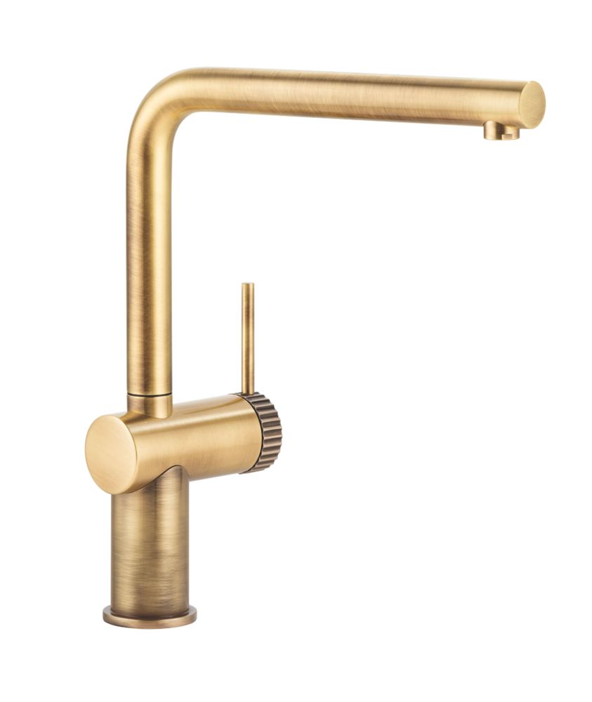 Image of Abode Fraction Mono Mixer Kitchen Tap Antique Brass 