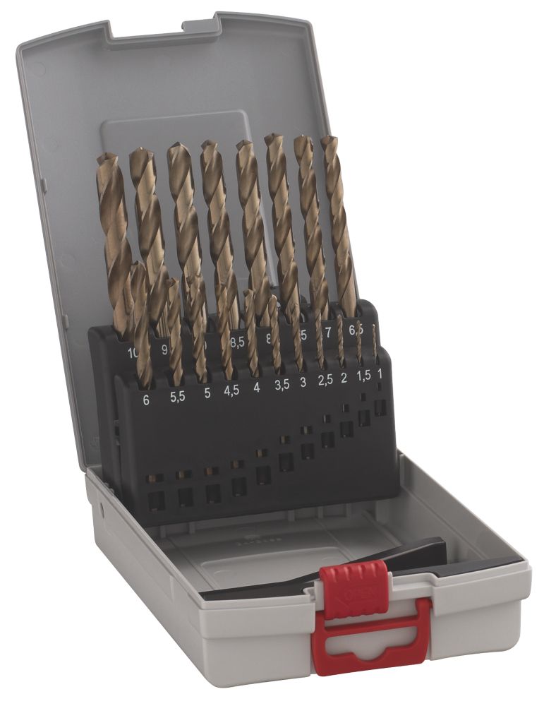 Image of Bosch Twist Cobalt Straight Shank HSS Drill Bit Set 19 Pieces 