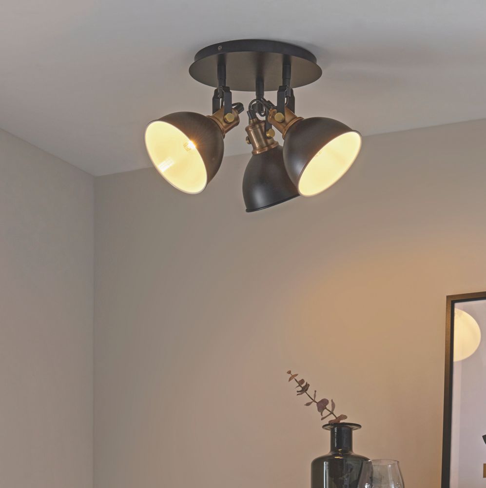 Image of Quay Design Orion Round 3-Light Spotlight Matt Black 