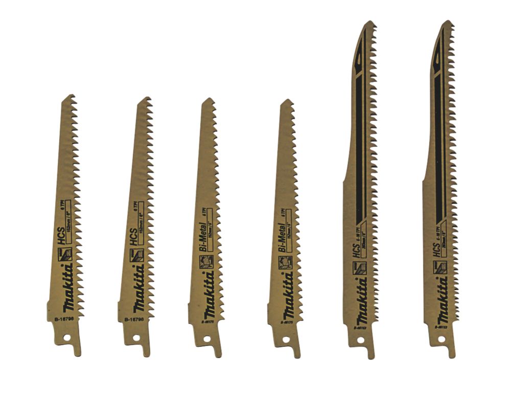 Image of Makita B-44432 Multi-Material Reciprocating Saw Blade Set 6 Pieces 