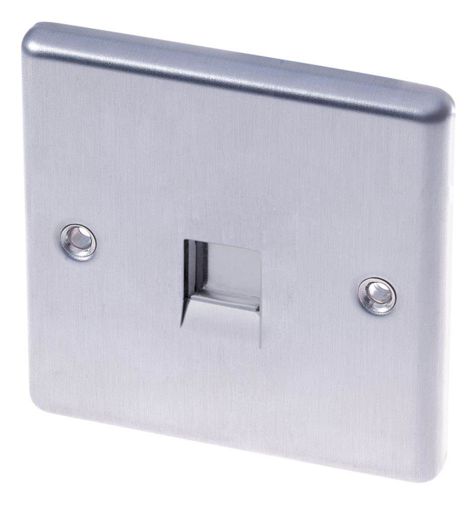 Image of LAP Slave Telephone Socket Brushed Stainless Steel 