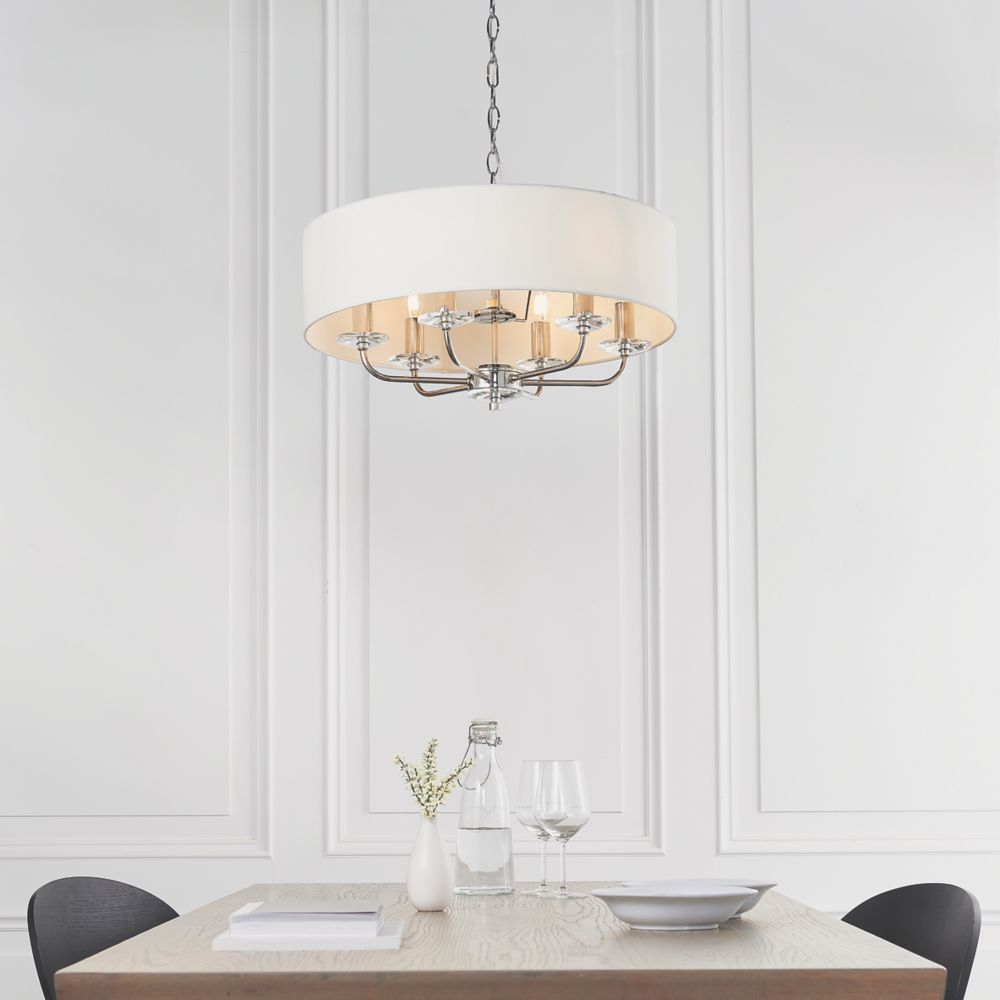 Image of Quay Design Polaris 6-Light Pendant Bright Nickel 