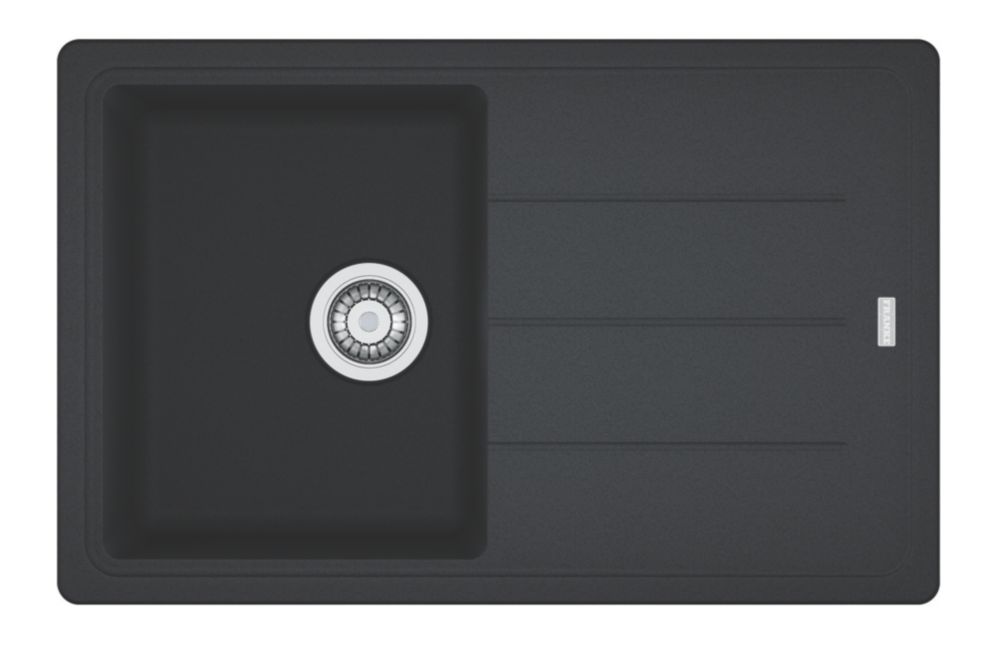 Image of Franke Basis 1 Bowl Fragranite Square Composite Inset Sink Onyx Reversible 780mm x 500mm 