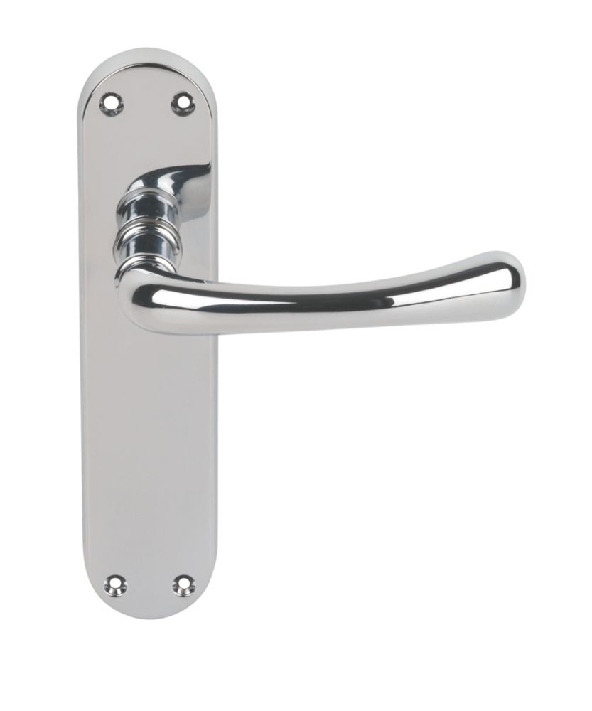 Image of Serozzetta Ibra Latch Lever on Backplate Latch Pair Polished Chrome 