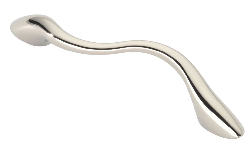 Image of Siro Squiggle Cabinet Pull Handle Bright Nickel 96mm 