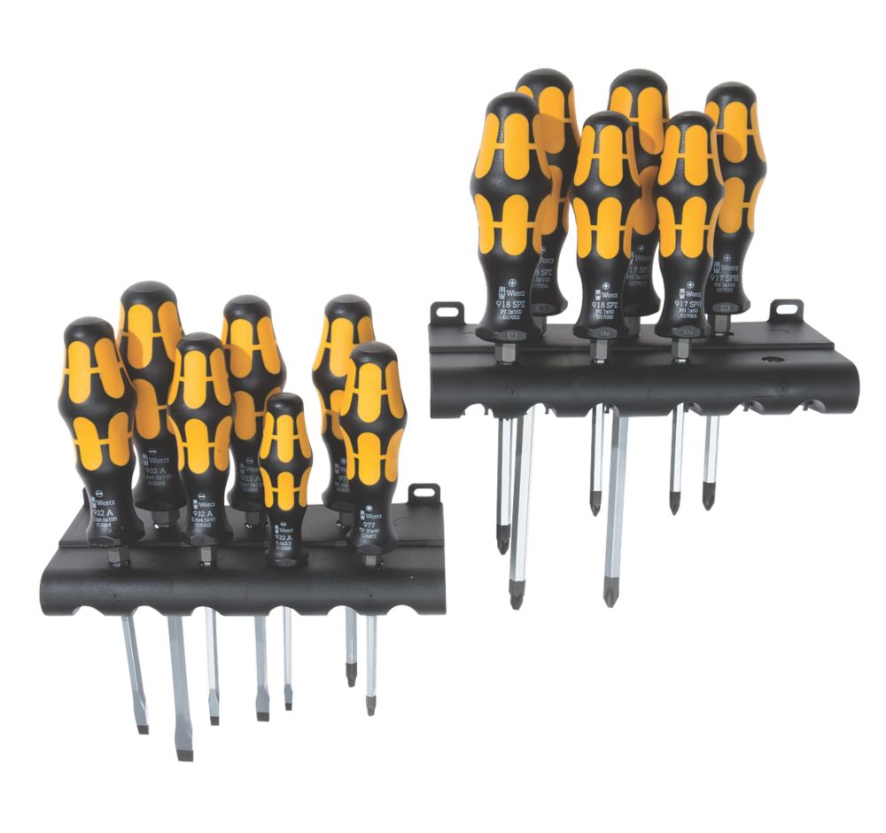 Image of Wera Kraftform Plus Mixed Chisel Chiseldriver Set 15 Pieces 