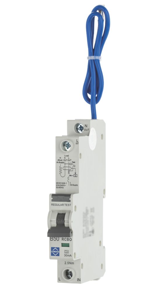 Image of Lewden 50A 30mA SP Type B RCBO 