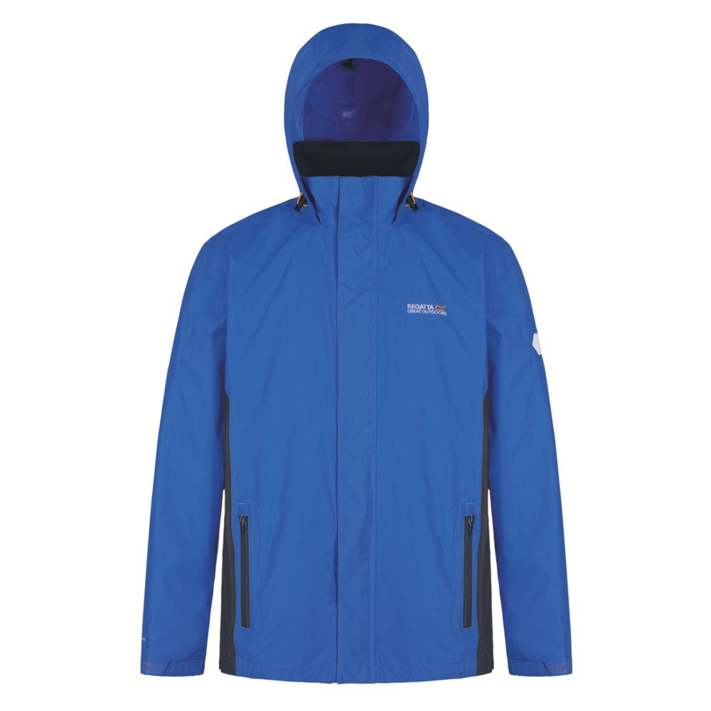 Image of Regatta Matt Waterproof Shell Jacket Oxford Blue/Iron X Large Size 43 1/2" Chest 