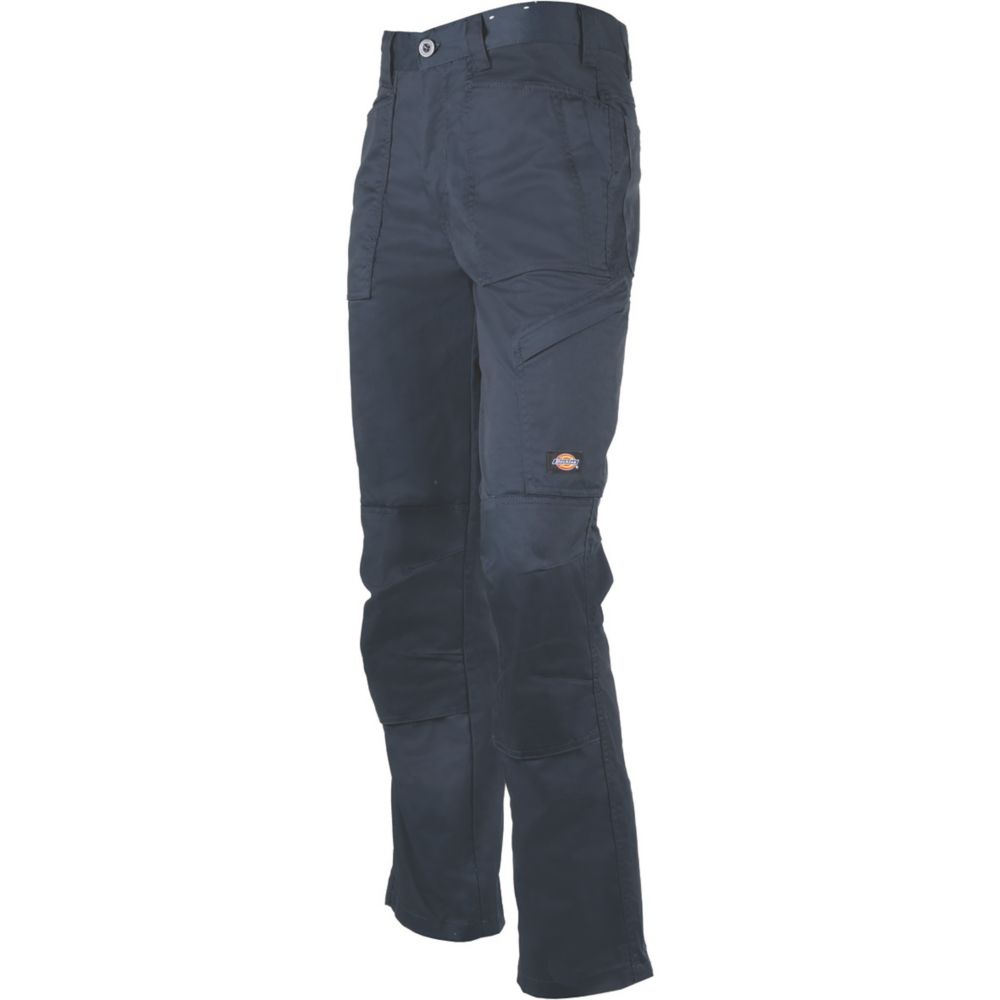 Image of Dickies Action Flex Trousers Navy Blue 30" W 30" L 