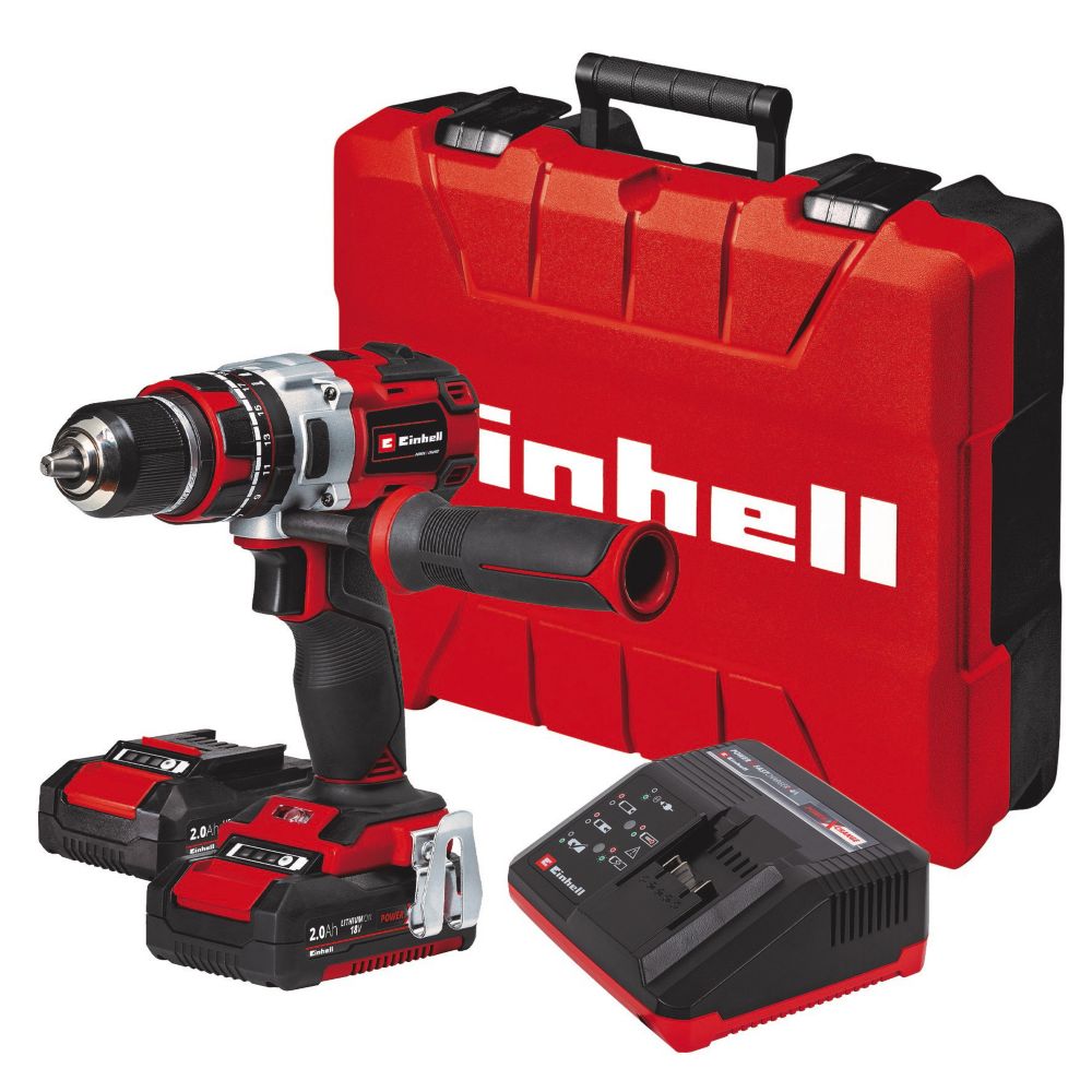 Image of Einhell TE-CD 18 Li-i BL 18V 2 x 2.0Ah Li-Ion Power X-Change Brushless Cordless Combi Drill 