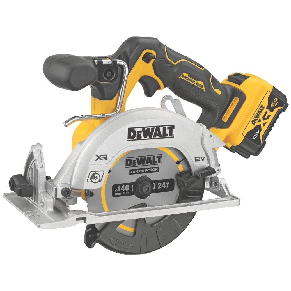 Image of DeWalt DCS512P2-GB 140mm 12V 2 x 5.0Ah Li-Ion XR Brushless Cordless Circular Saw 