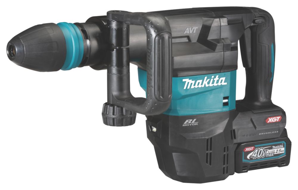 Image of Makita HM001GD201 SDS Max 40V 2 x 2.5Ah Lithium XGT Brushless Cordless Demolition Breaker 
