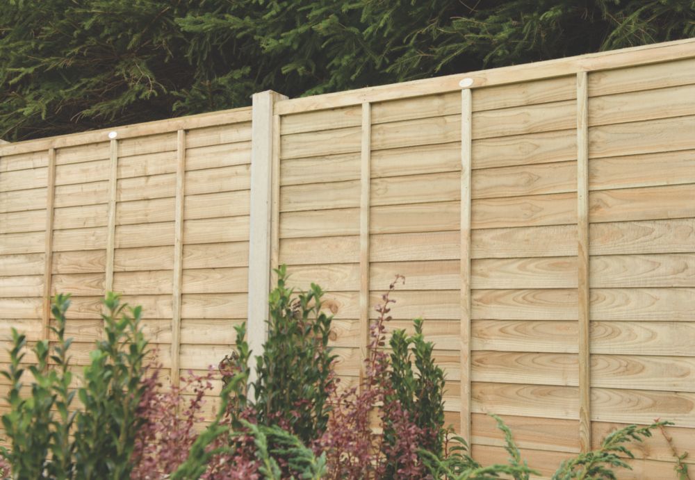 Image of Forest Super Lap Fence Panels Natural Timber 6' x 6' Pack of 5 