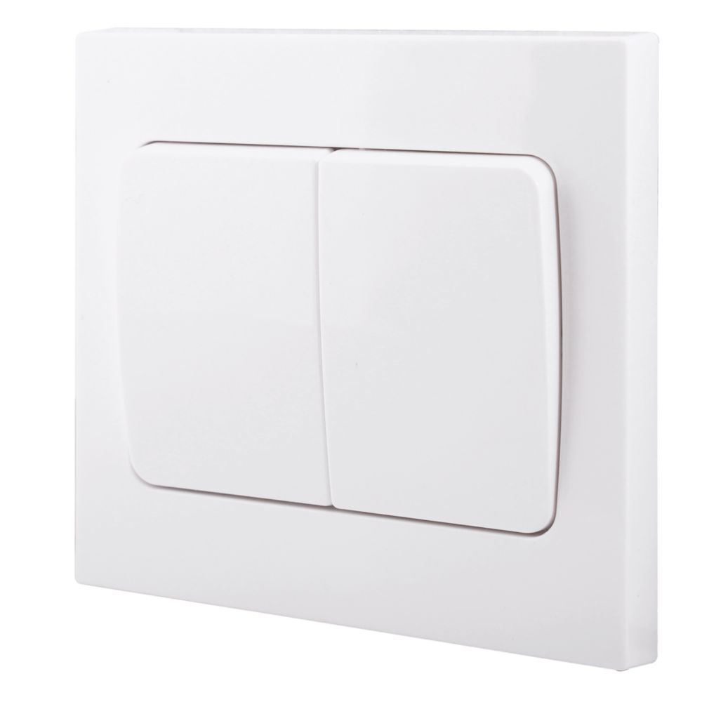 Image of British General 900 Series 10AX 2-Gang 2-Way Light Switch White 