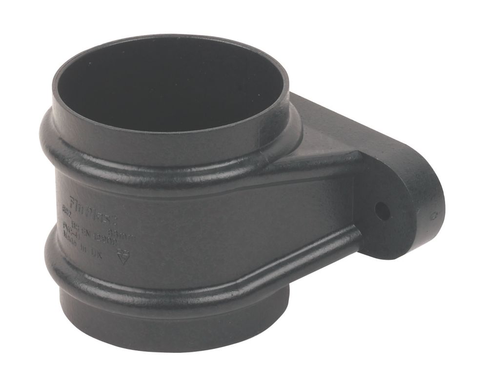 Image of FloPlast Cast Iron Effect Round Pipe Socket Black 68mm 
