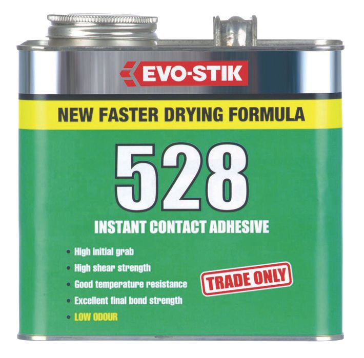 Image of Evo-Stik 528 Industrial Contact Adhesive Translucent Amber 2.5Ltr 