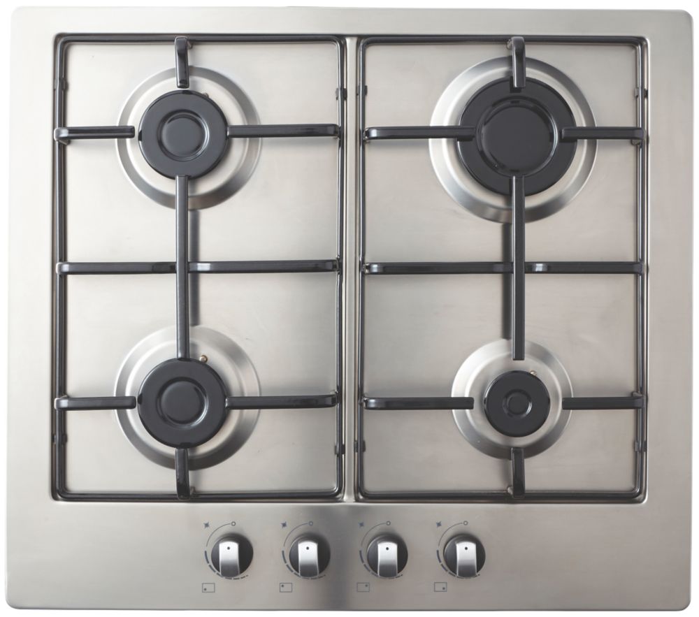 Image of Cooke & Lewis GASUIT4 Gas Hob Stainless Steel 83mm x 580mm 