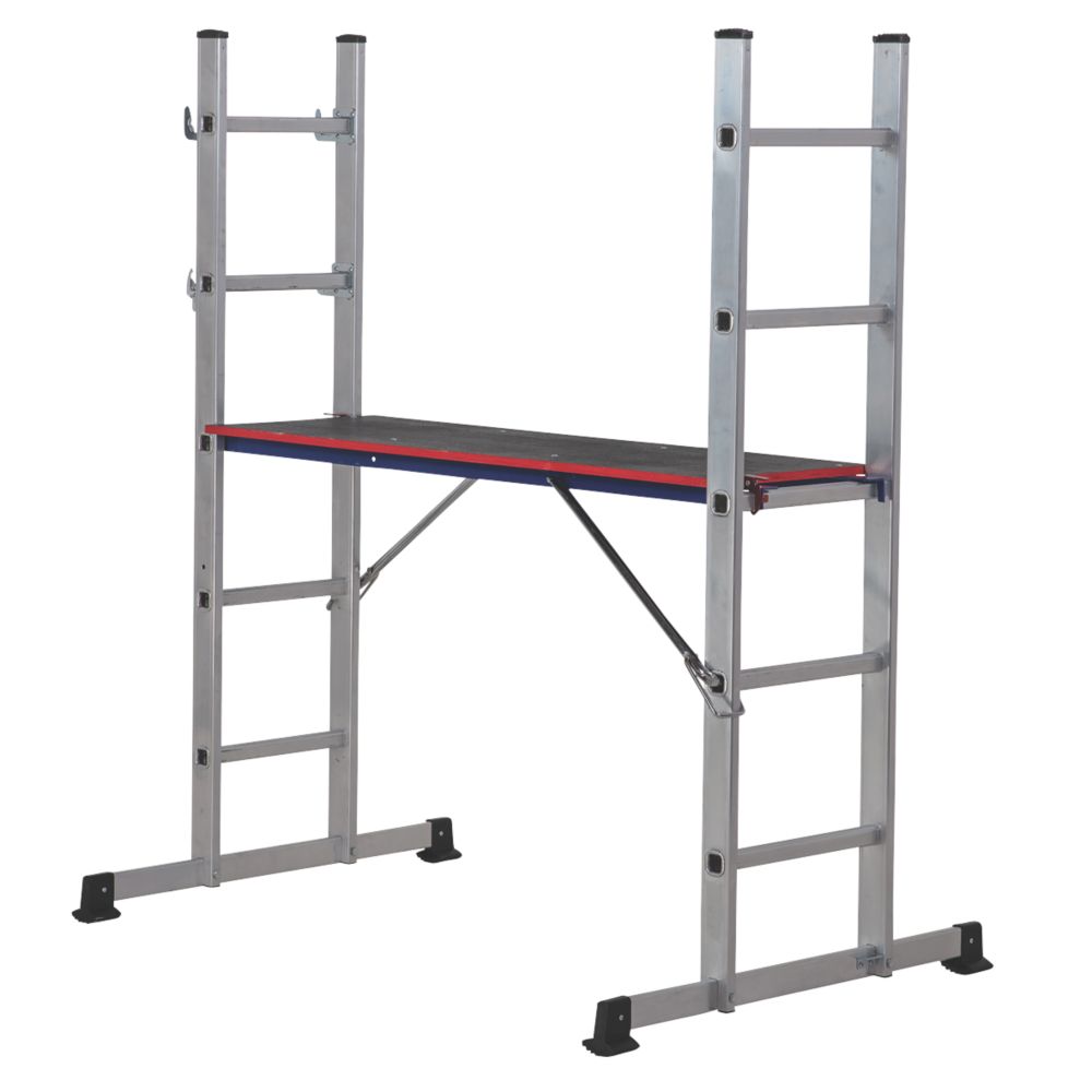 Image of Werner 3-Section 5-Way Aluminium Combination Ladder With Platform 2.48m 