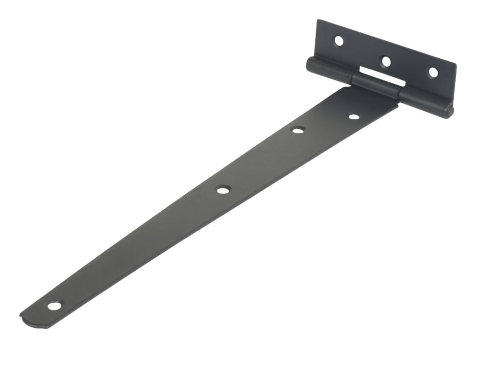 Image of Black Powder-Coated Light Duty Tee Hinges 255mm 2 Pack 