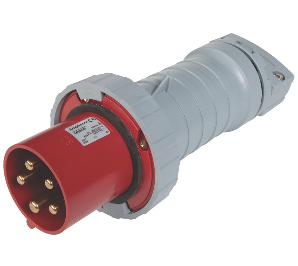 Image of ABB 63A 4P+E Straight Plug 415V 