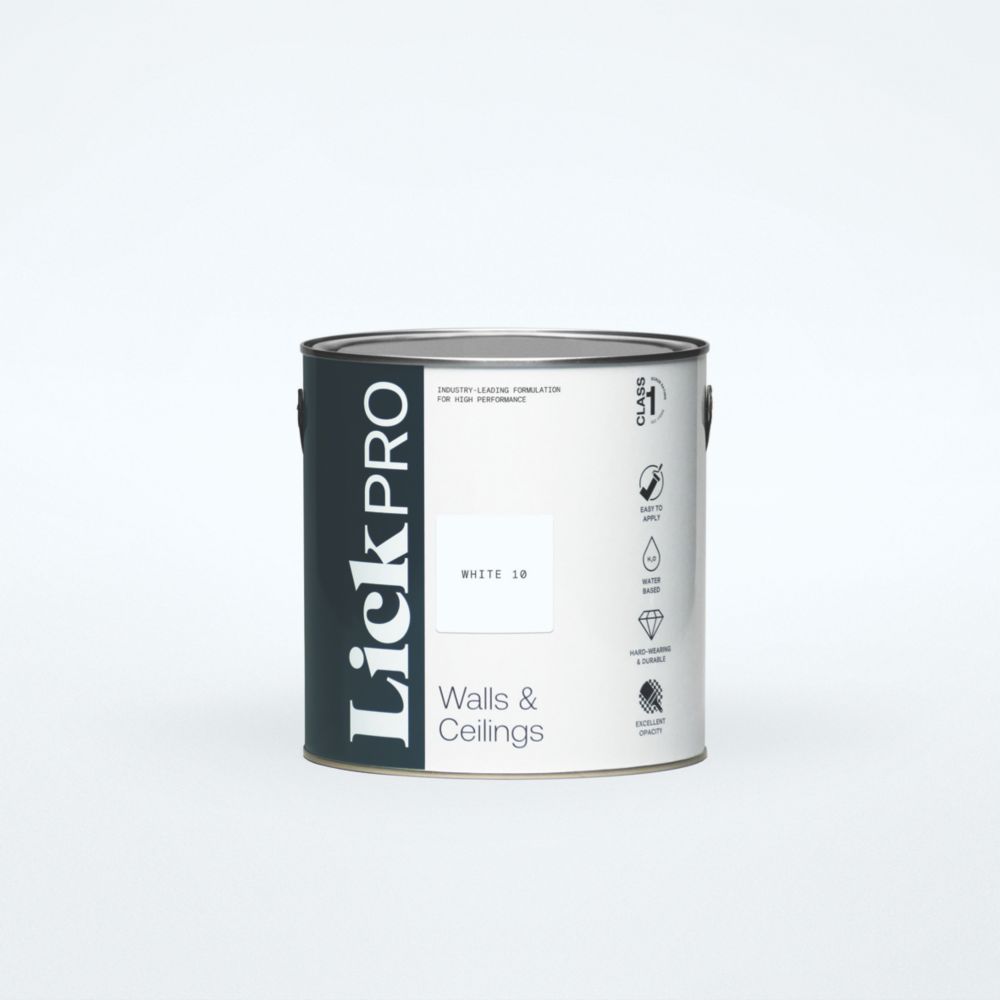 Image of LickPro Matt White 10 Emulsion Paint 2.5Ltr 