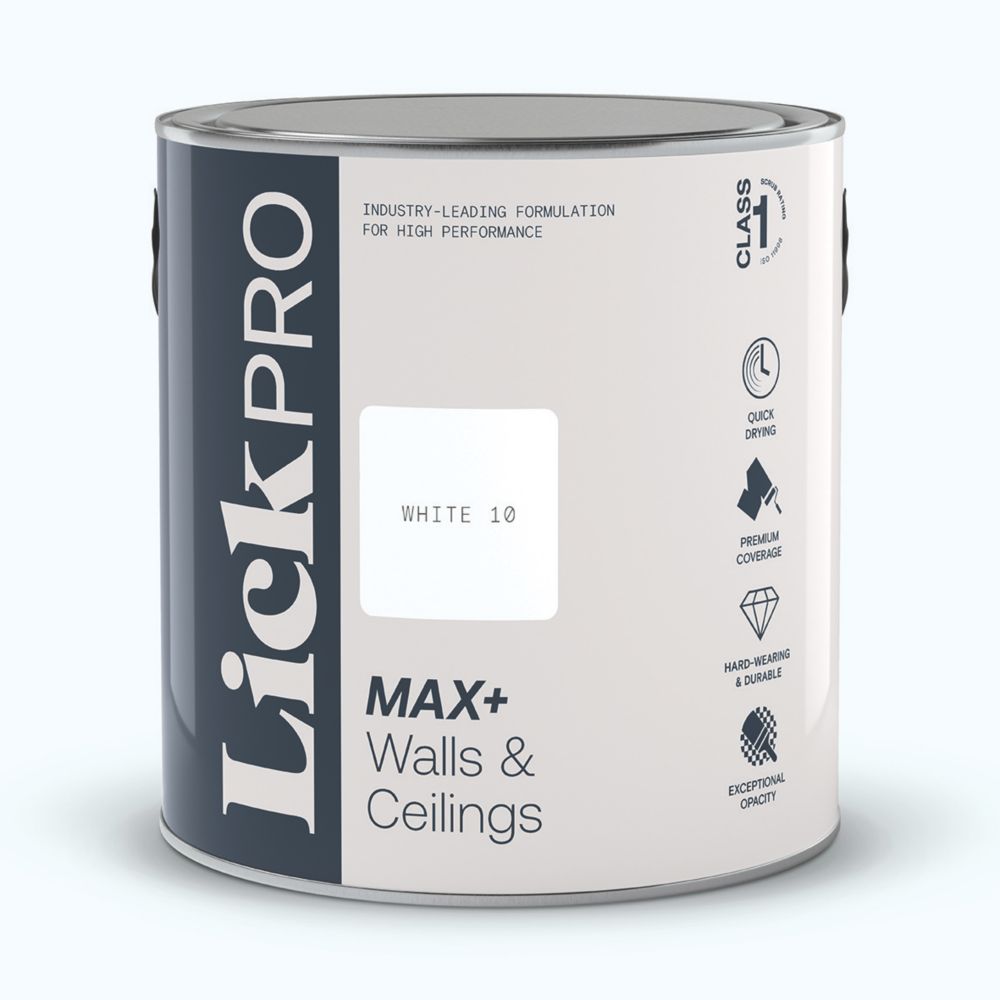 Image of LickPro Matt White 10 Emulsion Paint 2.5Ltr 