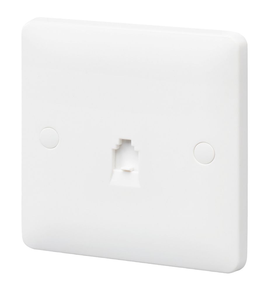Image of MK Base RJ11 Telephone / Data Socket White with White Inserts 