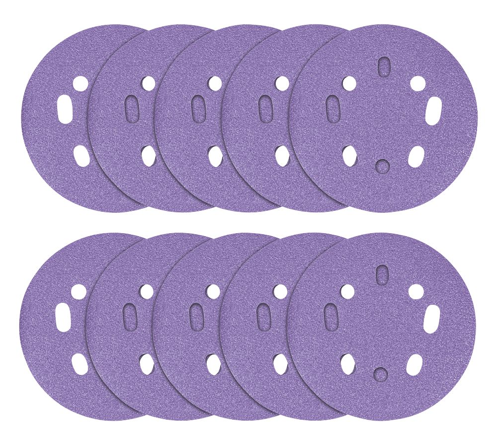 Image of Trend AB/125/40Z Random Orbit Sanding Disc Punched 125mm 40 Grit 10 Pack 