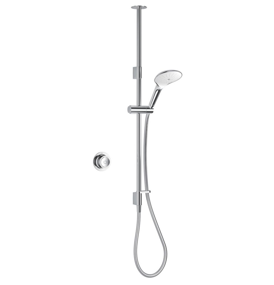 Image of Mira Mode Gravity-Pumped Ceiling-Fed Chrome Thermostatic Digital Mixer Shower 