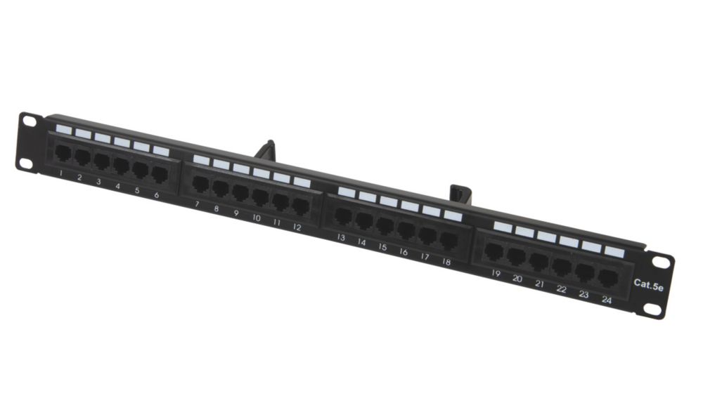 Image of Philex Cat 5e 1U 24 Port Cat 5e Patch Panel 4 1/2" 