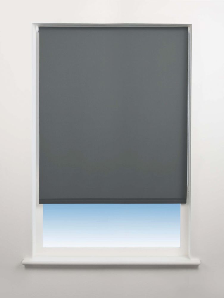 Image of Universal Polyester Roller Non-Blackout Blind Charcoal 900mm x 1700mm Drop 