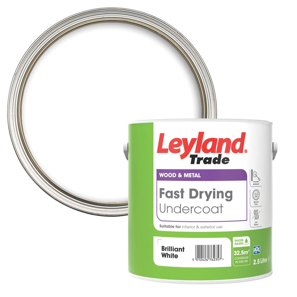 Image of Leyland Trade Fast Drying Undercoat Brilliant White 2.5Ltr 