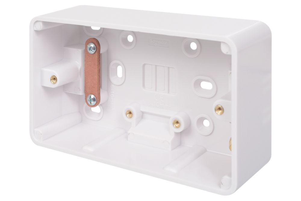 Image of Schneider Electric Lisse 2-Gang Surface Pattress Moulded Box 41mm 