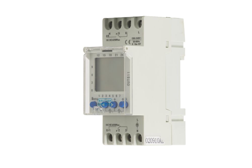 Image of British General Fortress 16A 2-Pole Digital 2-Channel Consumer Unit Timer Module 