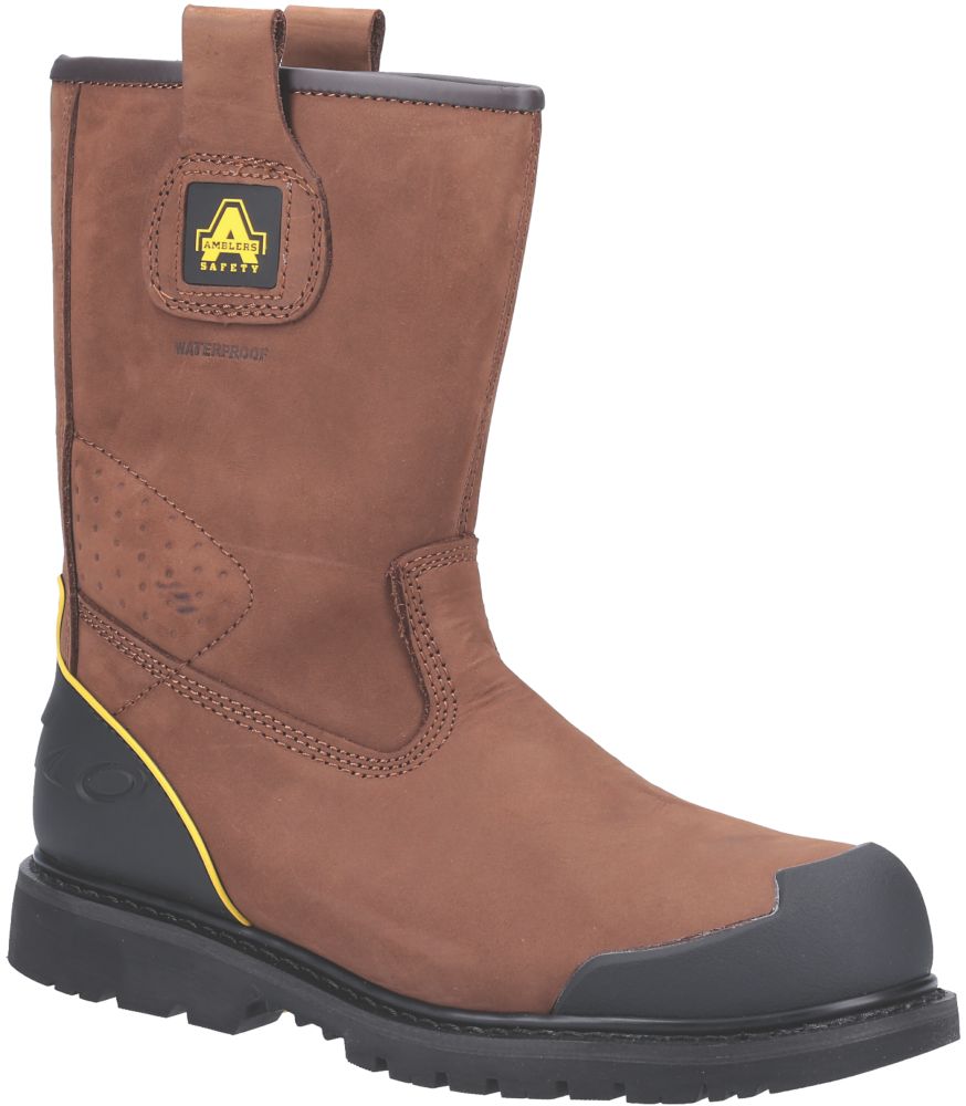Image of Amblers FS223 Metal Free Safety Rigger Boots Brown Size 7 