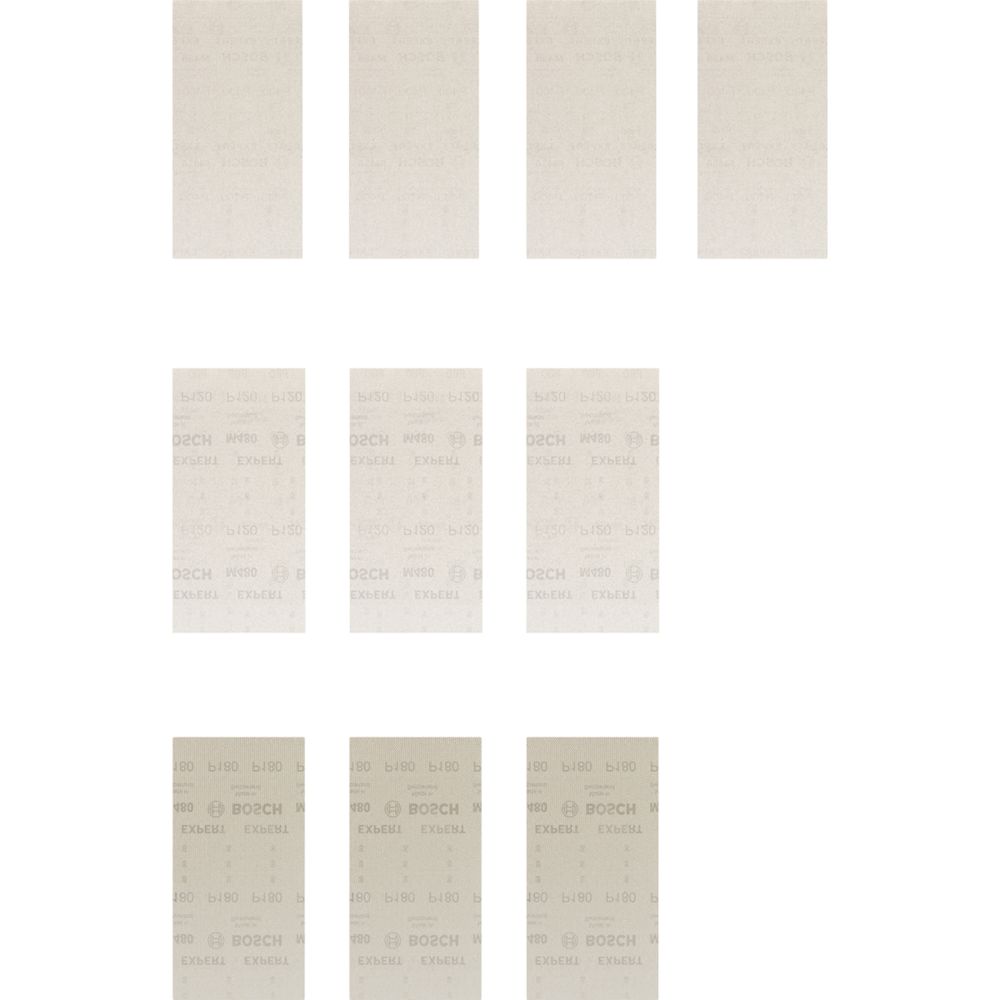 Image of Bosch Expert M480 Sanding Net Mesh 230mm x 115mm 80 / 120 / 180 Grit 10 Pack 