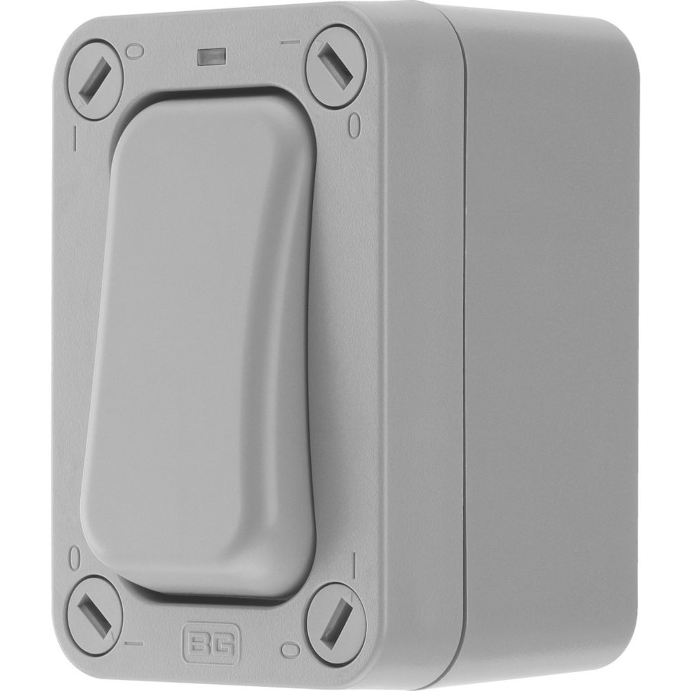 Image of British General IP66 20A 1-Gang 2-Way Weatherproof Outdoor Switch with Neon 