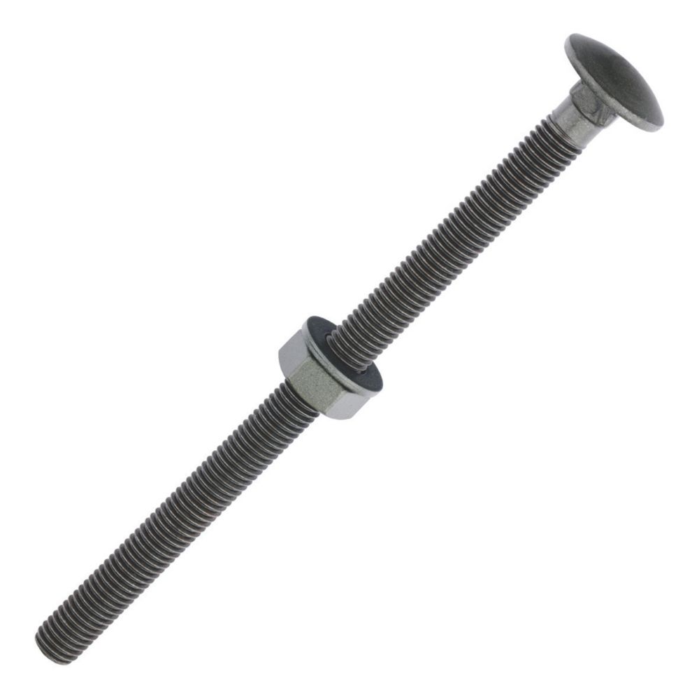Image of Timco Exterior Carriage Bolts Heat-Treated Steel Organic Green Coating M10 x 160mm 10 Pack 
