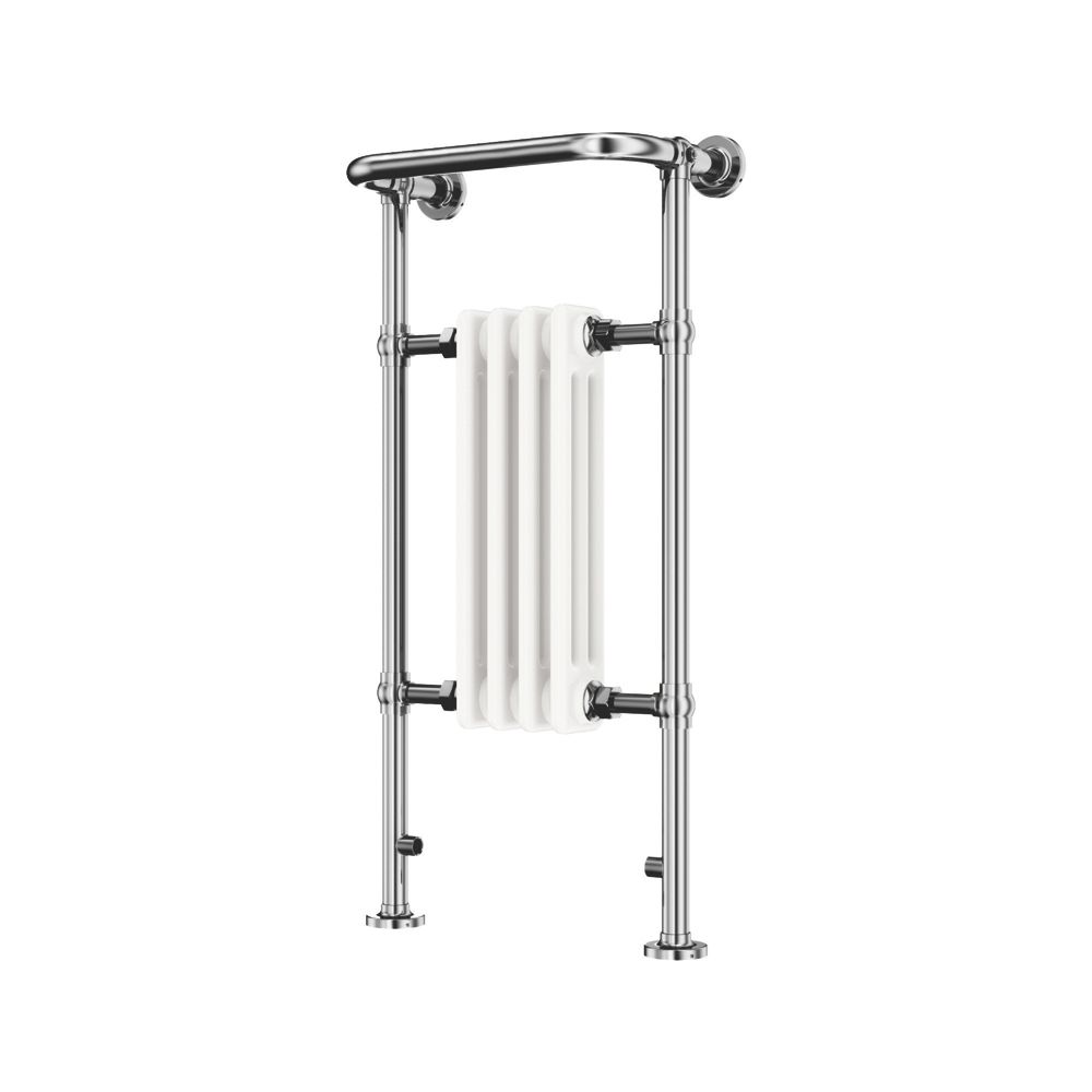 Image of Flomasta Vienne 3-Column Steel Towel Radiator 952mm x 479mm White / Chrome 907BTU 